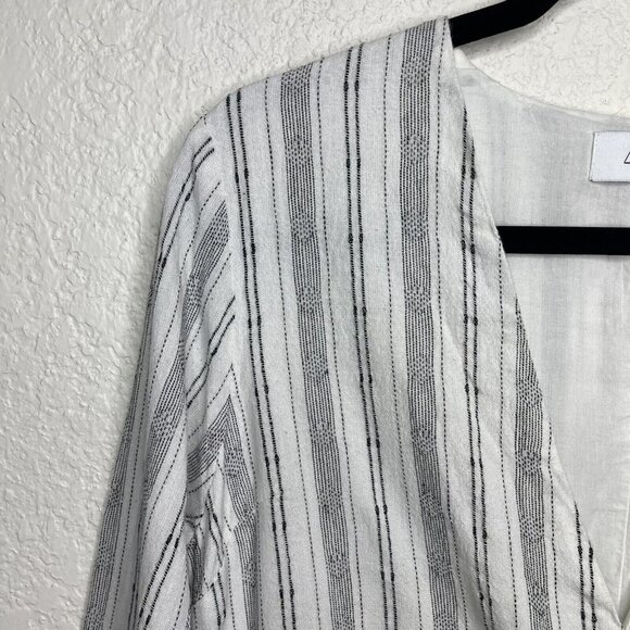 L'ACADEMIE Revolve The Meadow Dress‎ Striped White Gray Long Sleeve  Size S - Picture 7 of 14